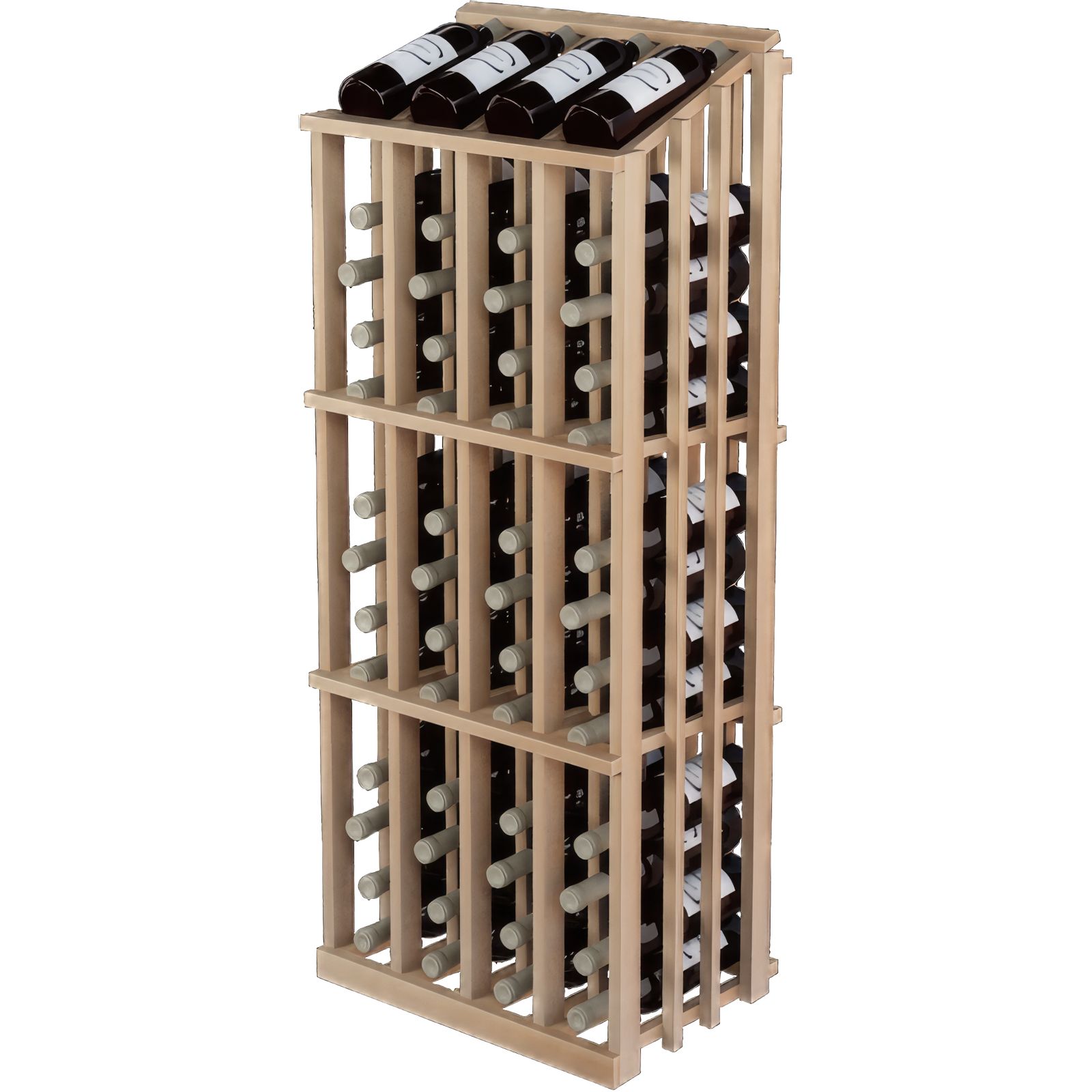 a wooden wine rack filled with bottles of wine a wooden wine rack filled with bottles of wine