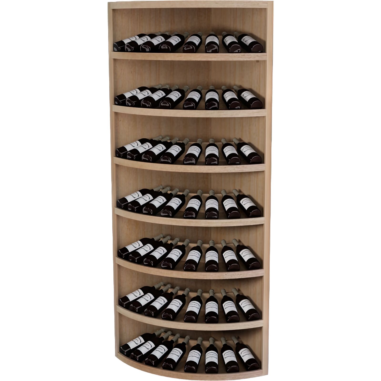 a wooden shelf filled with wine bottles on a white background a wooden shelf filled with wine bottles on a white background